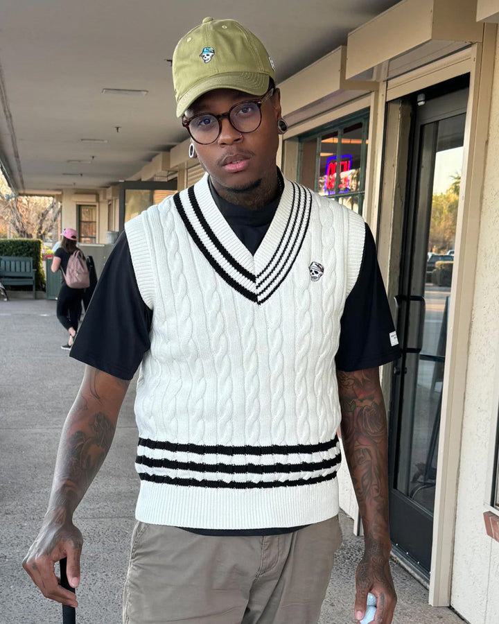 Cotton Cable Vest 763472708 BLACK