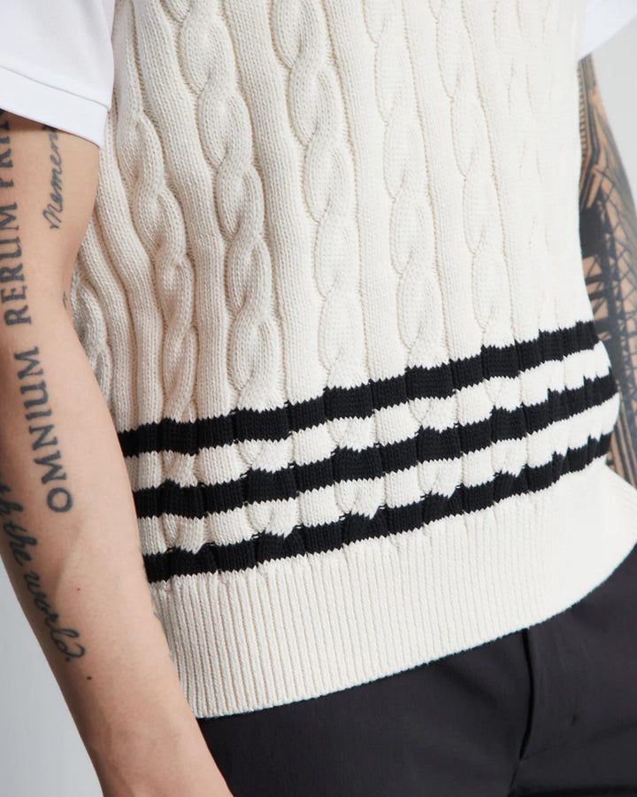 Cotton Cable Vest 763472708 BLACK