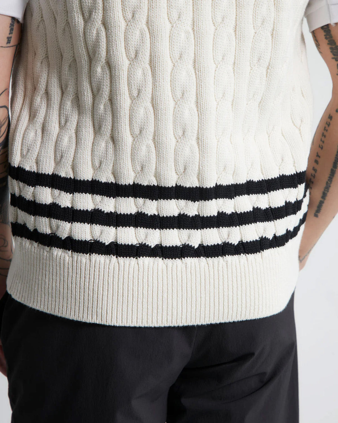 Cotton Cable Vest 763472708 BLACK