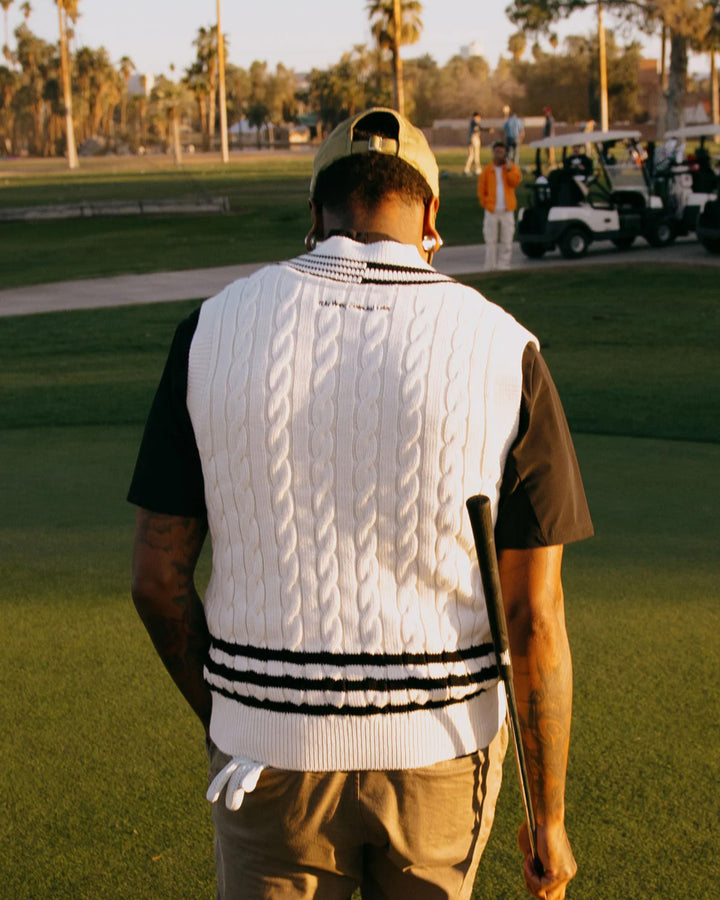 Cotton Cable Vest 763472708 BLACK