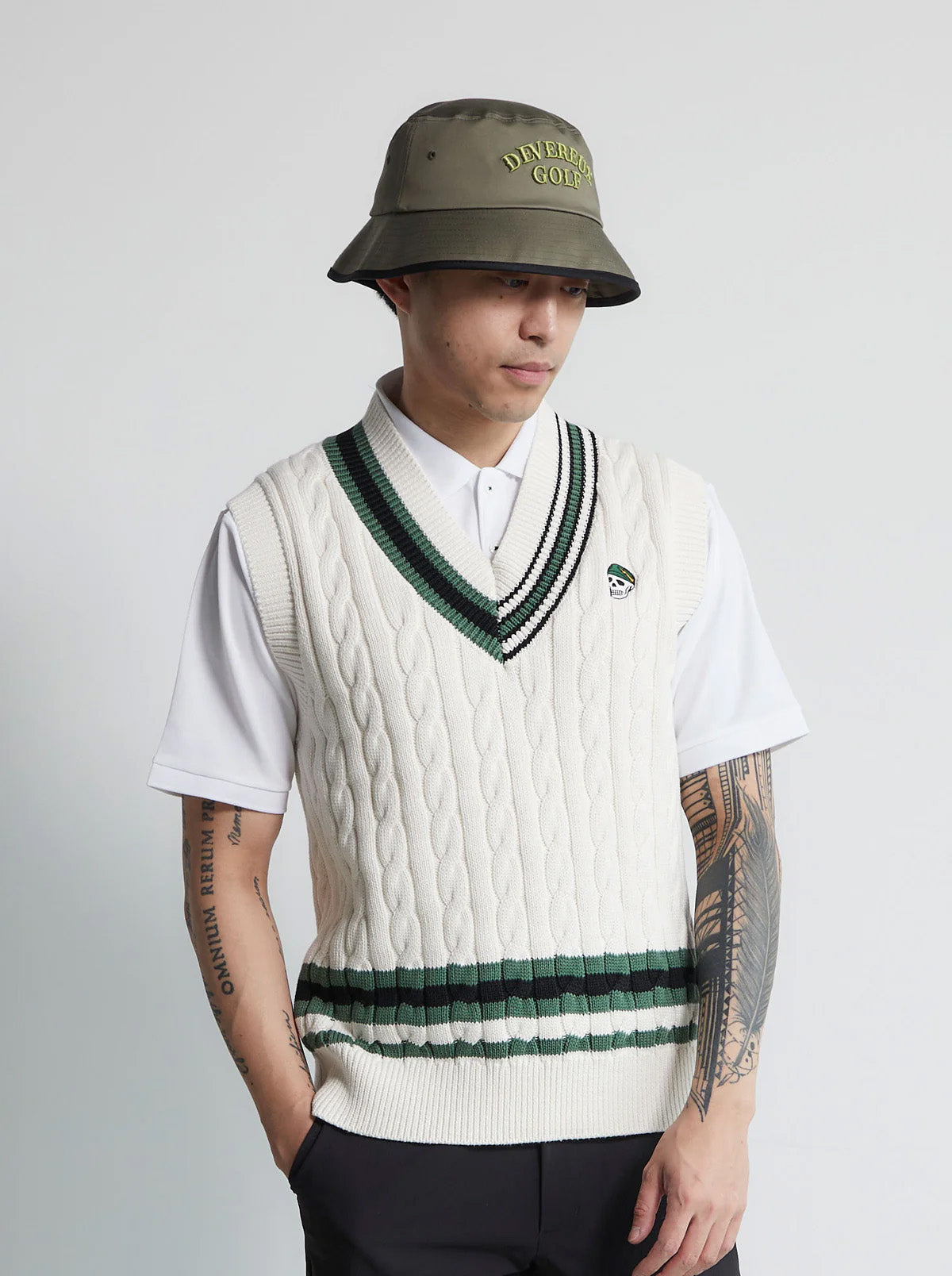 Cotton Cable Vest 763472708 GREEN