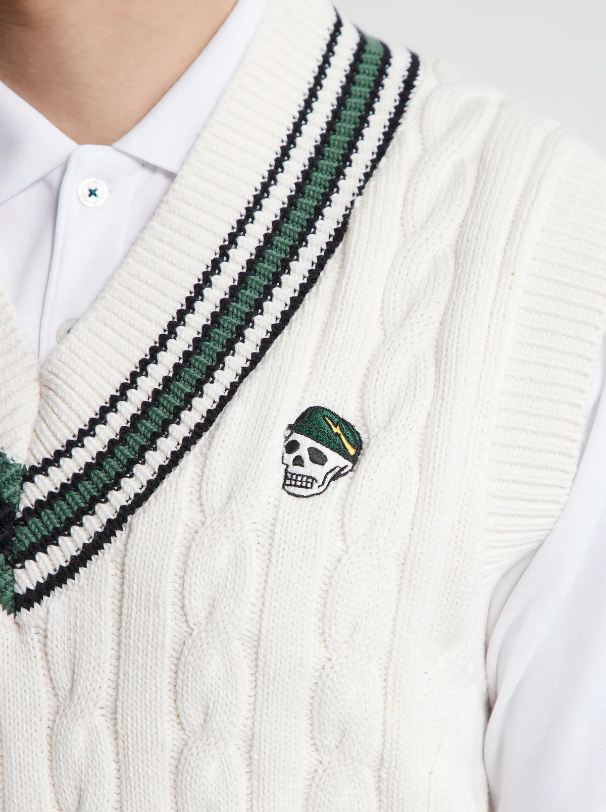 Cotton Cable Vest 763472708 GREEN