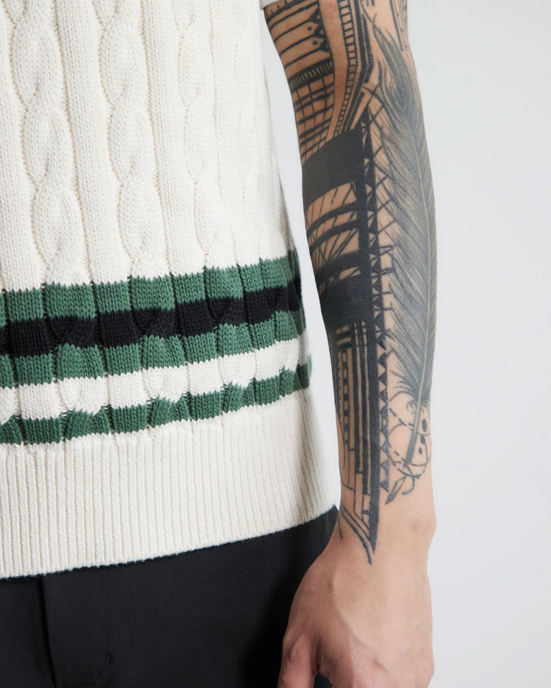 Cotton Cable Vest 763472708 GREEN