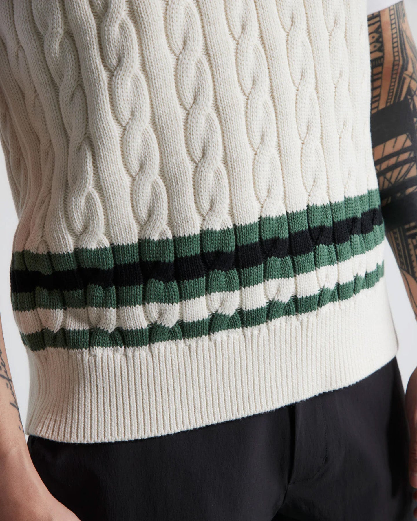Cotton Cable Vest 763472708 GREEN