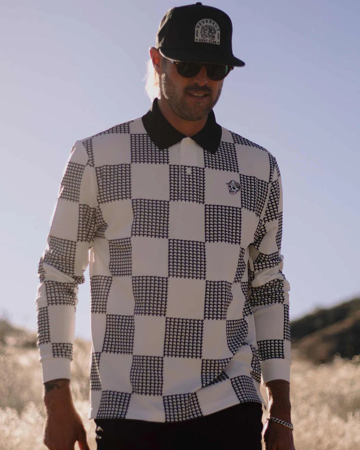 Back 9 Checker Polo 763434006-WHITE