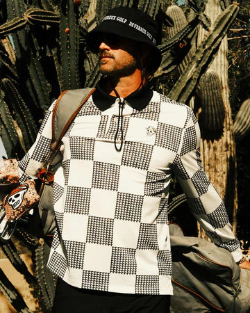 Back 9 Checker Polo 763434006-WHITE