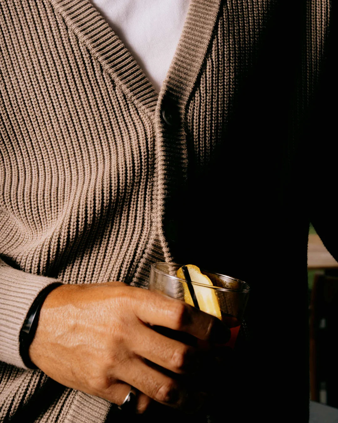 Fisherman Cardigan 075362602-BROWN