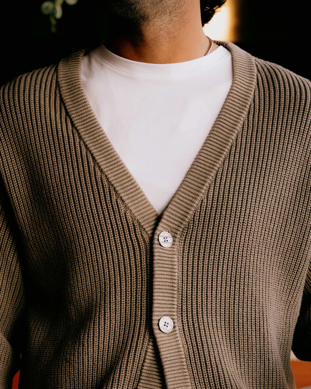 Fisherman Cardigan 075362602-BROWN