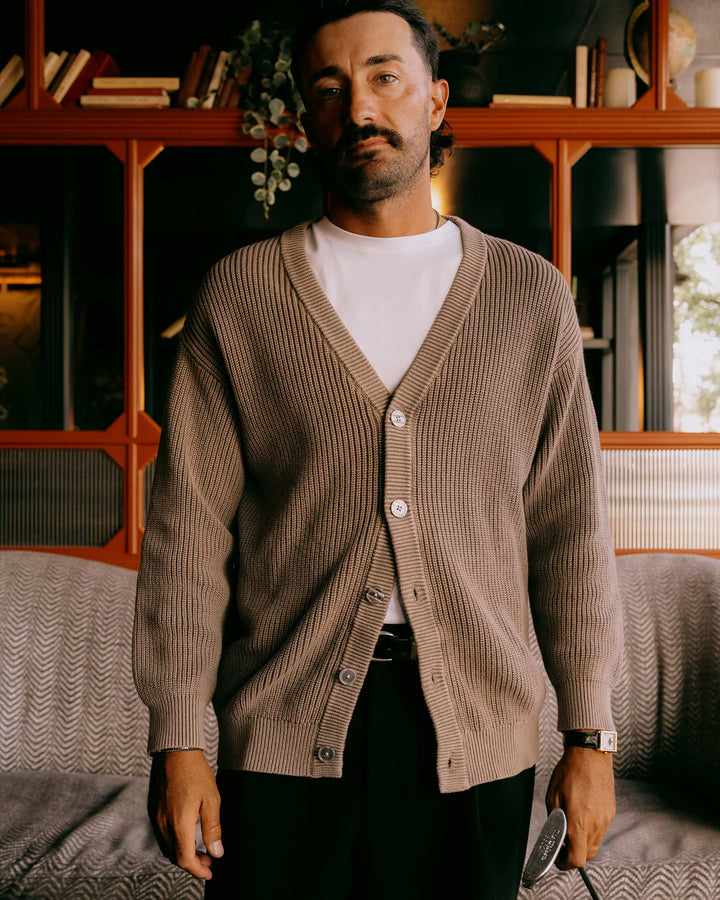 Fisherman Cardigan 075362602-BROWN