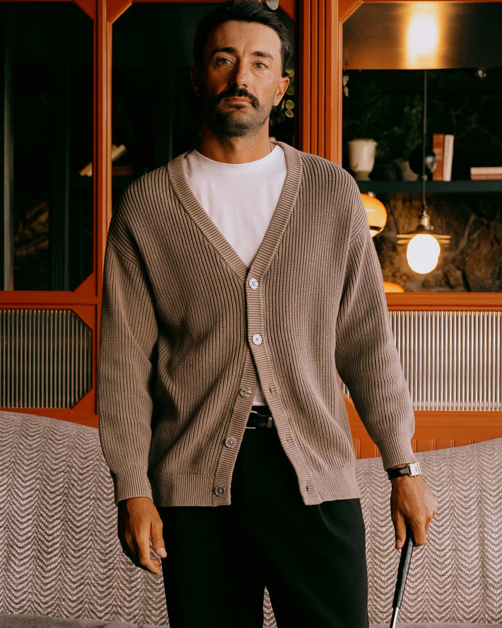 Fisherman Cardigan 075362602-BROWN