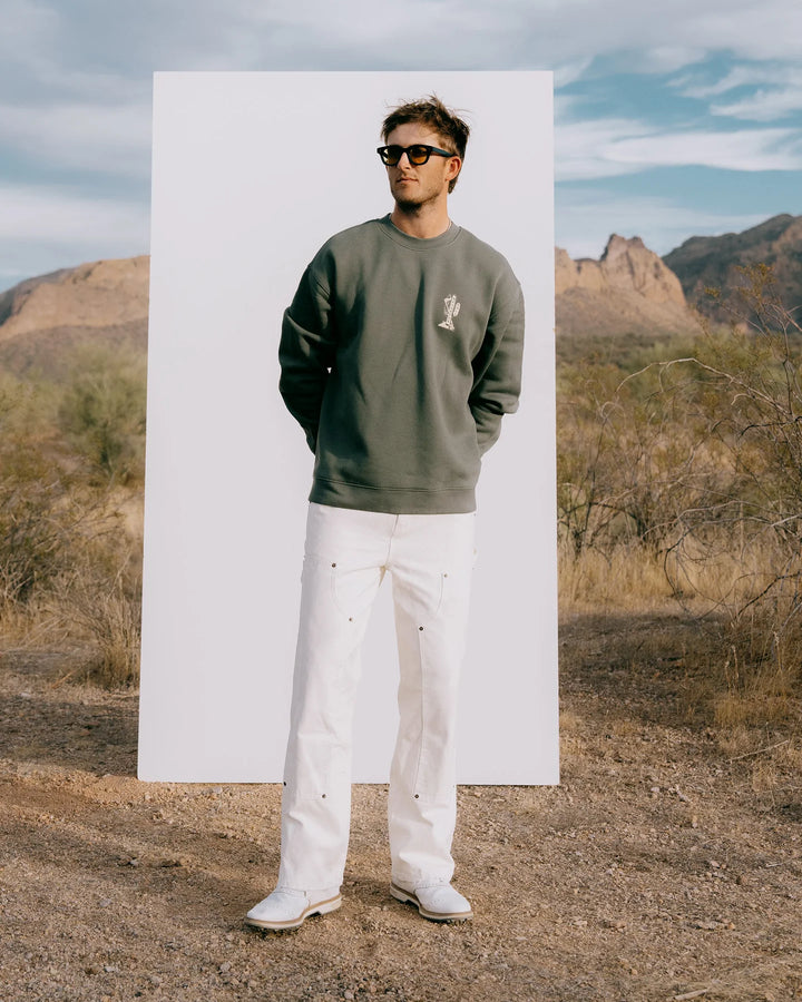 Los Gigantes Relaxed Crew 075362020-Cypress Green