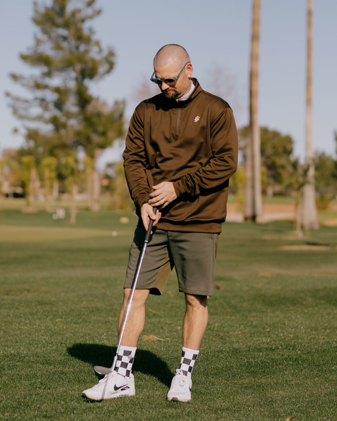 ハーフジップPO 763472019-D/BROWN