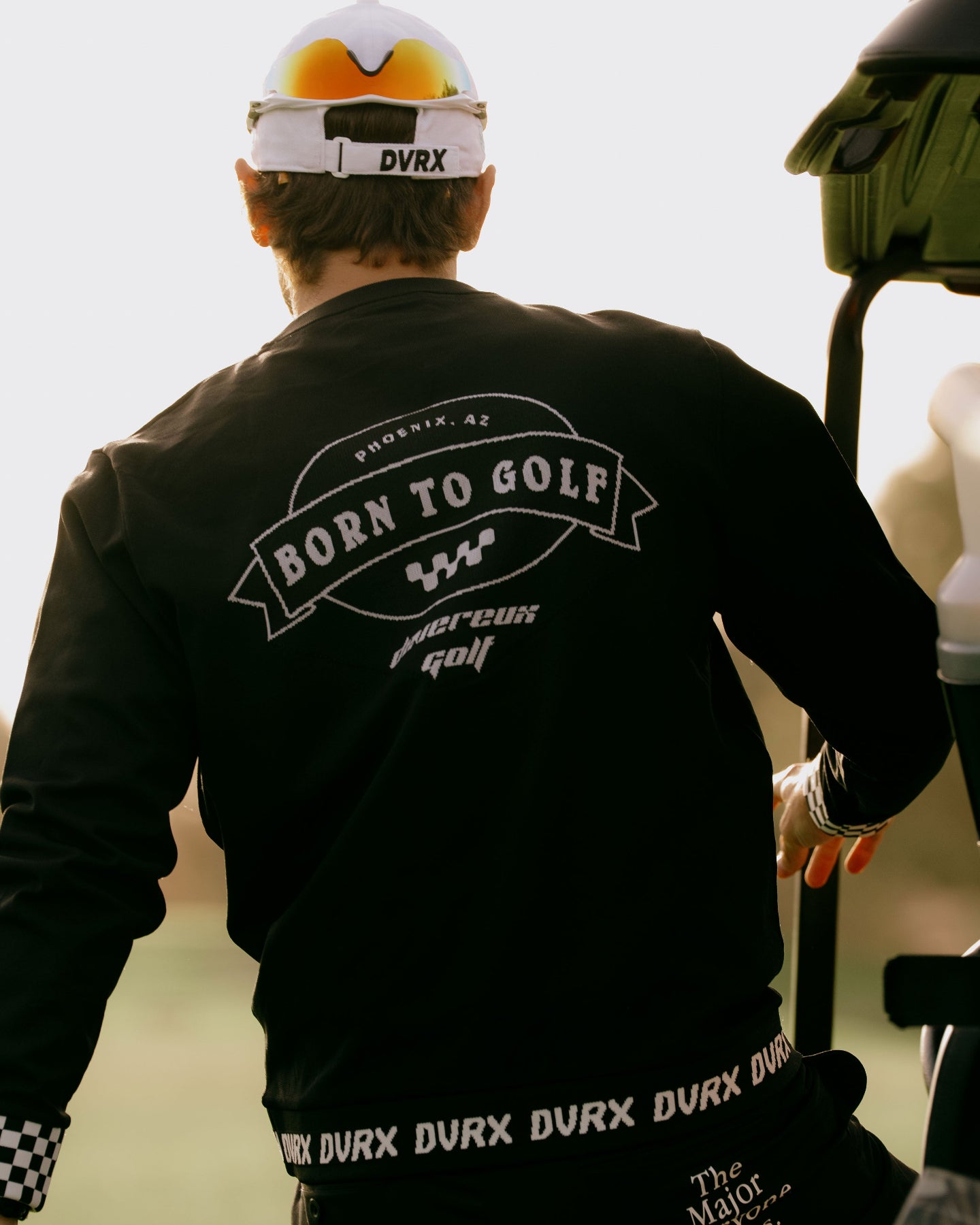 Born to Golf チェッカーリブニットプルオーバー 763572702-BLACK