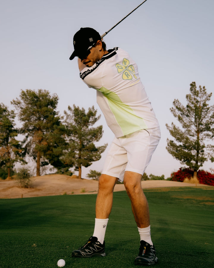 Lucky than Goodハーフジップリブポロ 763572024-WHITE