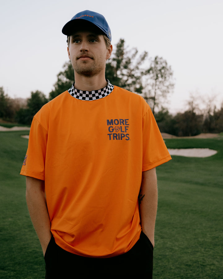 More TripチェッカーリブモックTEE 763572019-ORANGE