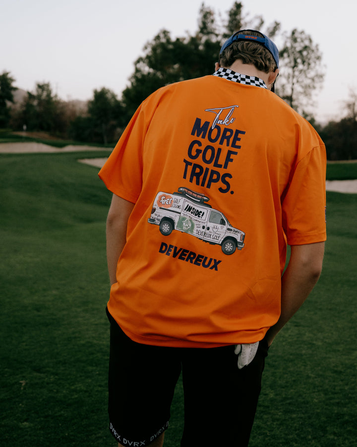 More TripチェッカーリブモックTEE 763572019-ORANGE