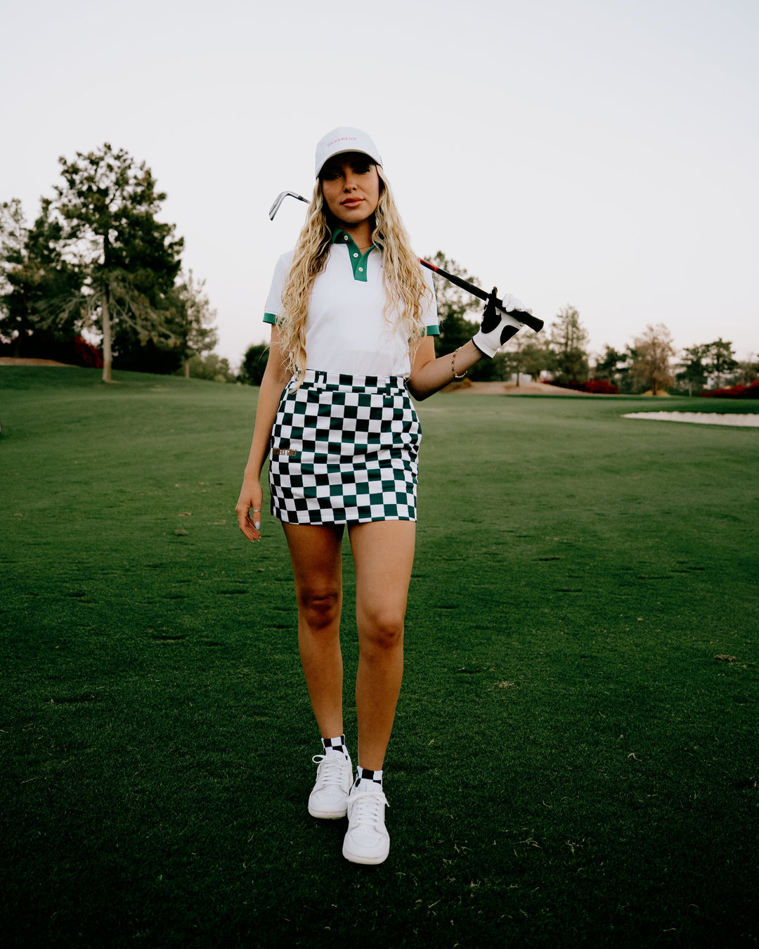 WOMEN PF Born to Golfポロ 763572082-WHITE x GREEN