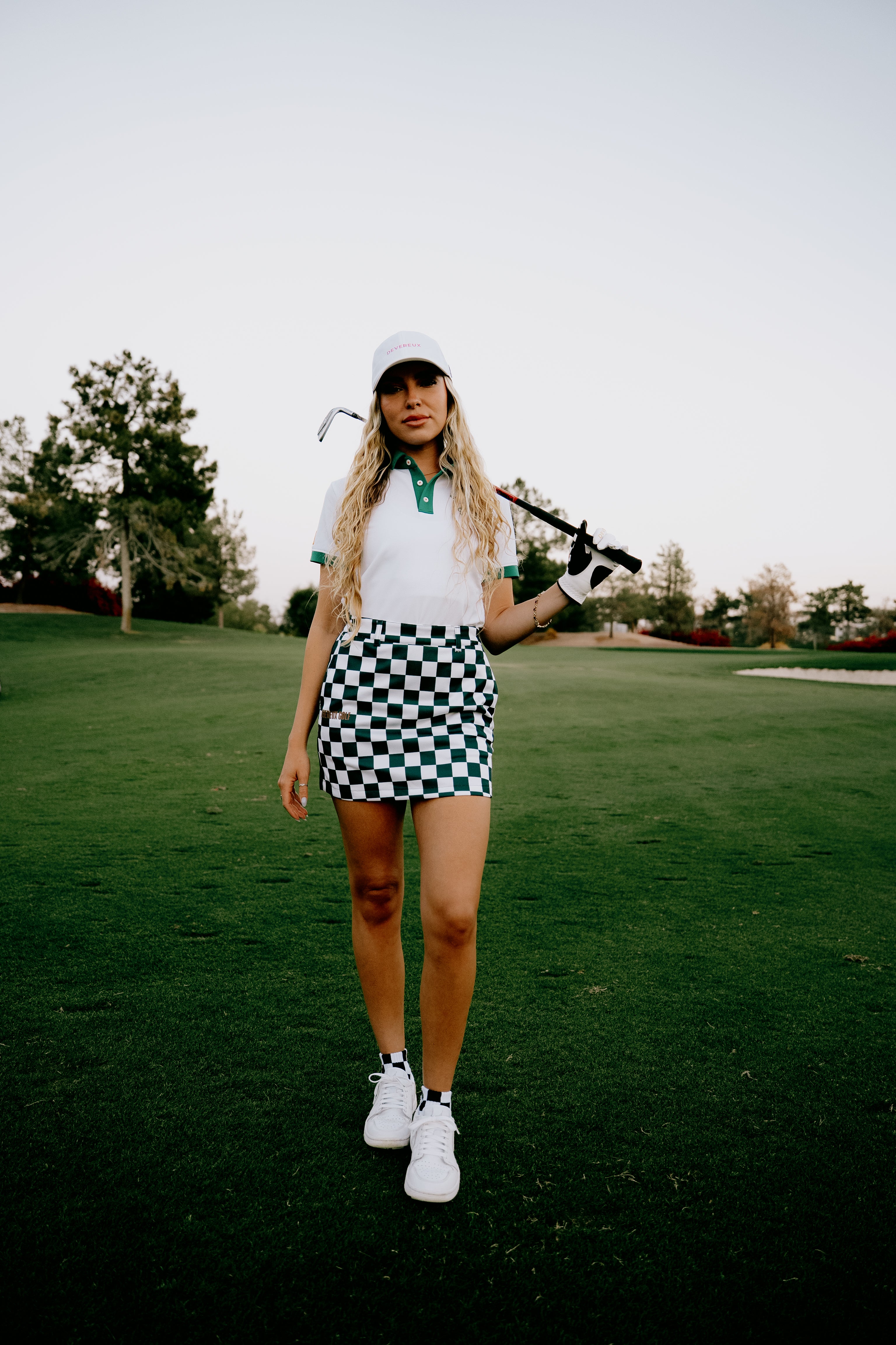 WOMENS PF Born to Golfポロ 763572082-WHITE x GREEN
