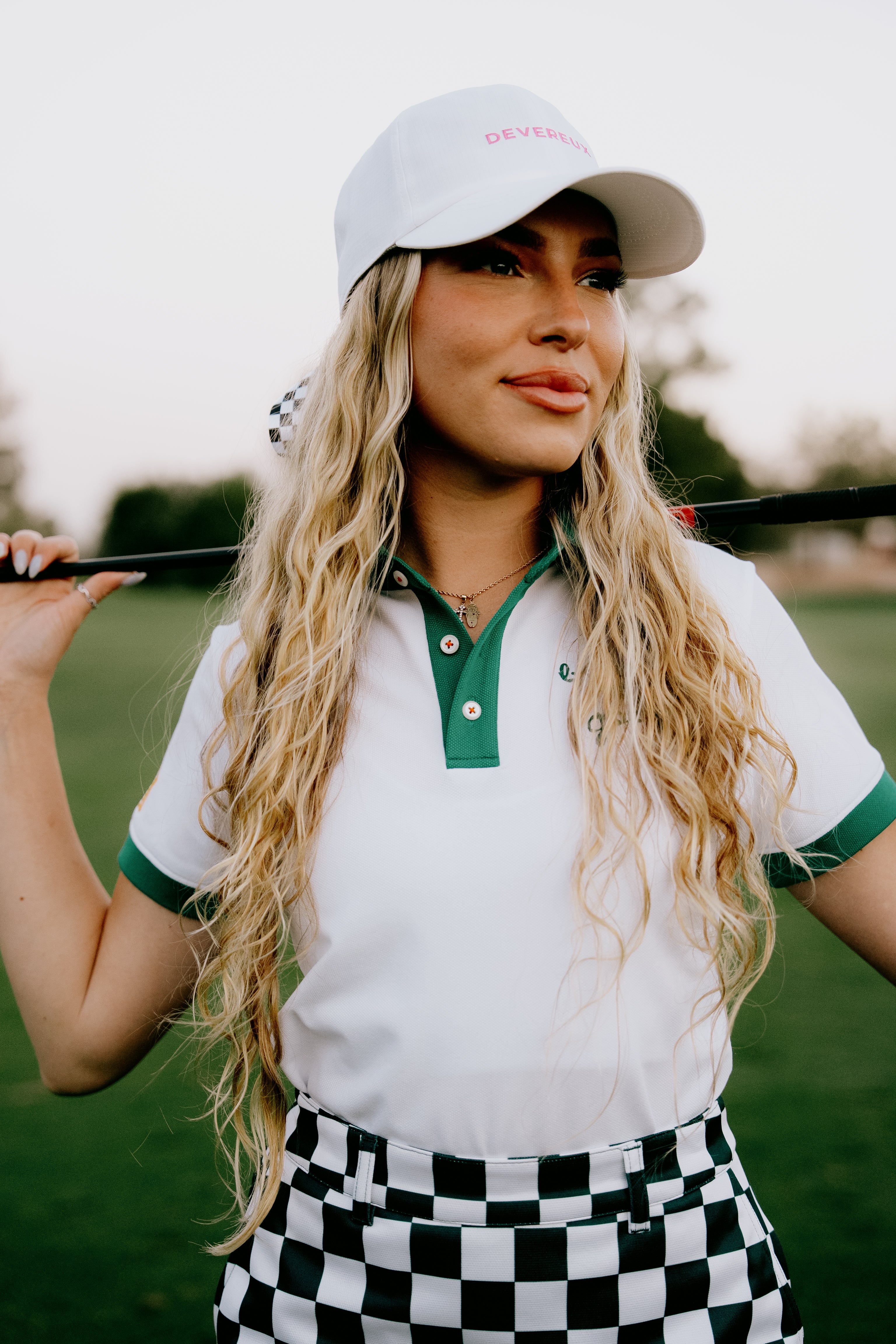 WOMENS PF Born to Golfポロ 763572082-WHITE x GREEN