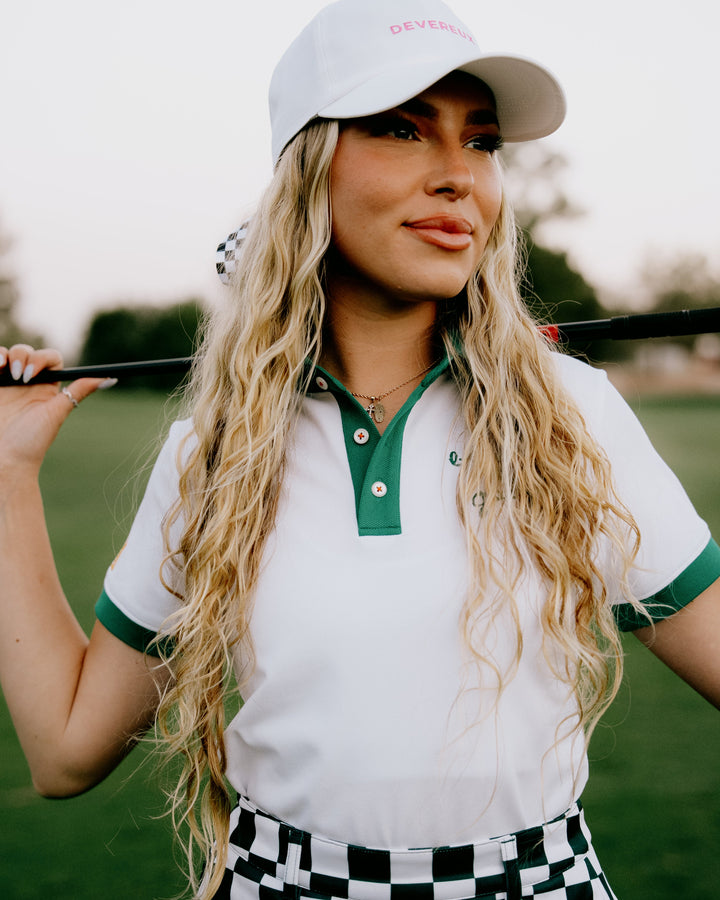 WOMEN PF Born to Golfポロ 763572082-WHITE x GREEN