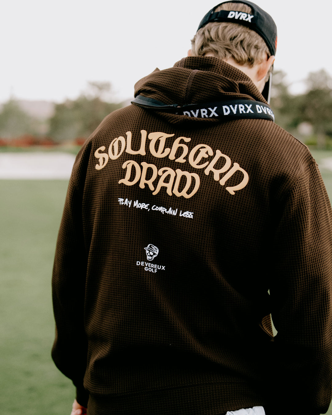 Southern DrawワッフルFull Zipロゴテープフーディー 763572110-BROWN