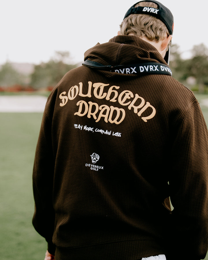 Southern DrawワッフルFull Zipロゴテープフーディー 763572110-BROWN
