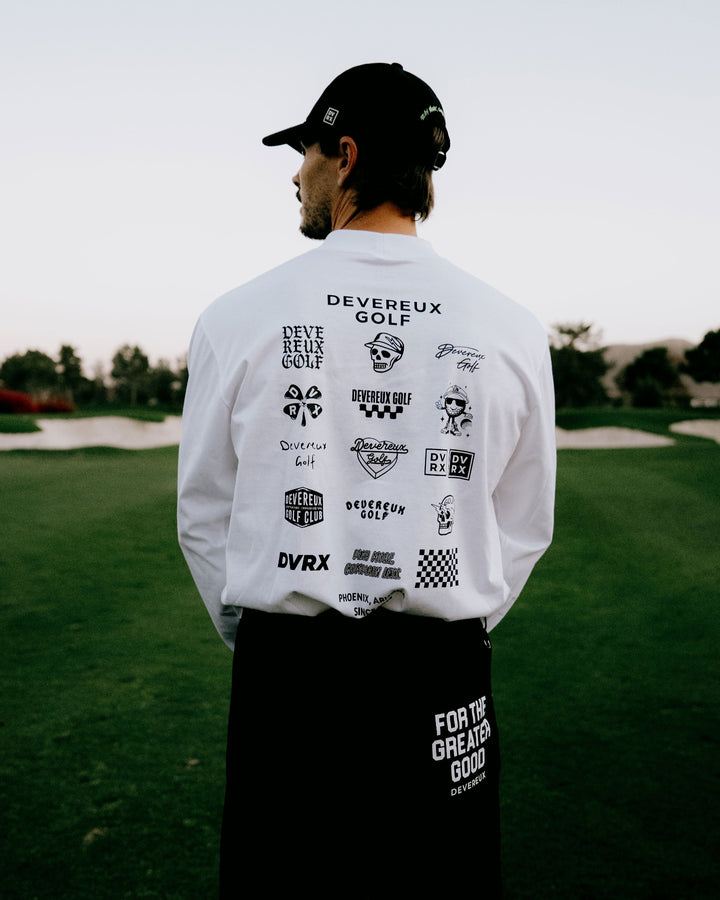 Logo Assorted ロングスリーブ モックネックTシャツ 763572022-WHITE