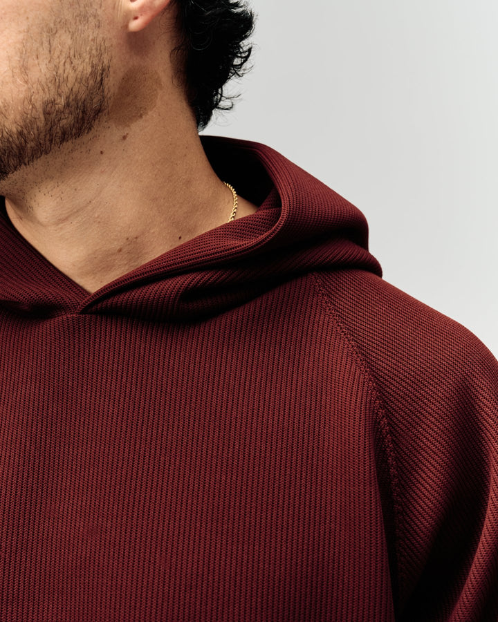 DVG KNIT HOODIE 075764703-BURGUNDY