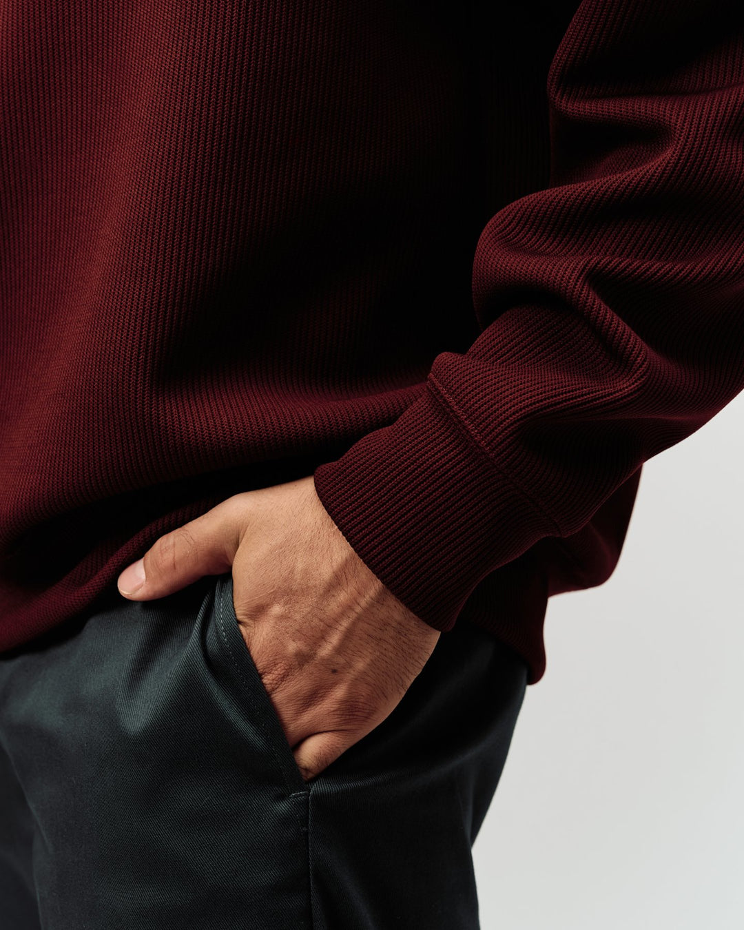 DVG KNIT HOODIE 075764703-BURGUNDY