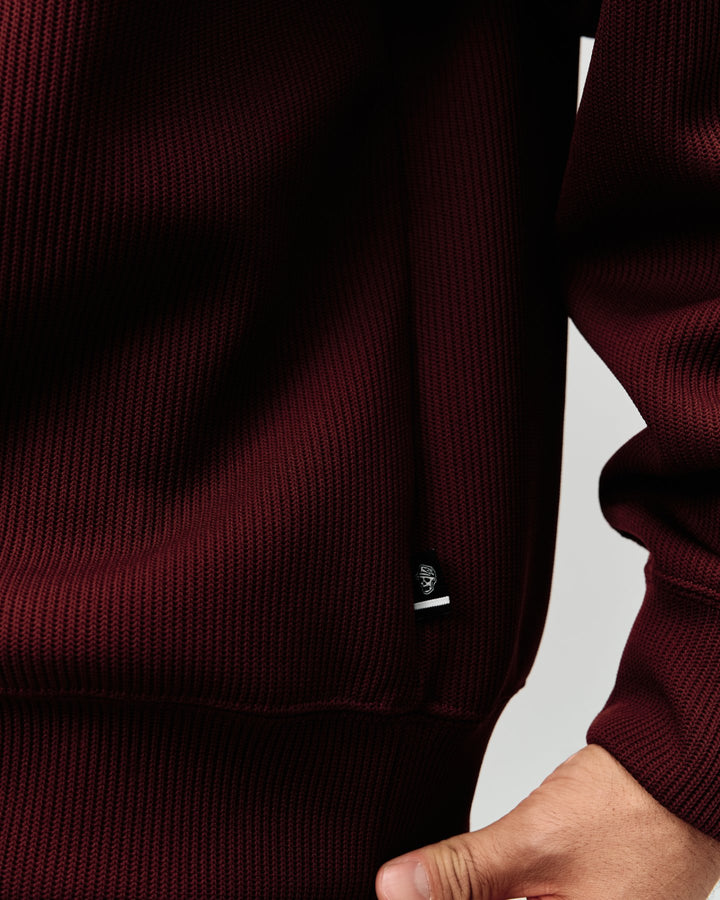 DVG KNIT HOODIE 075764703-BURGUNDY