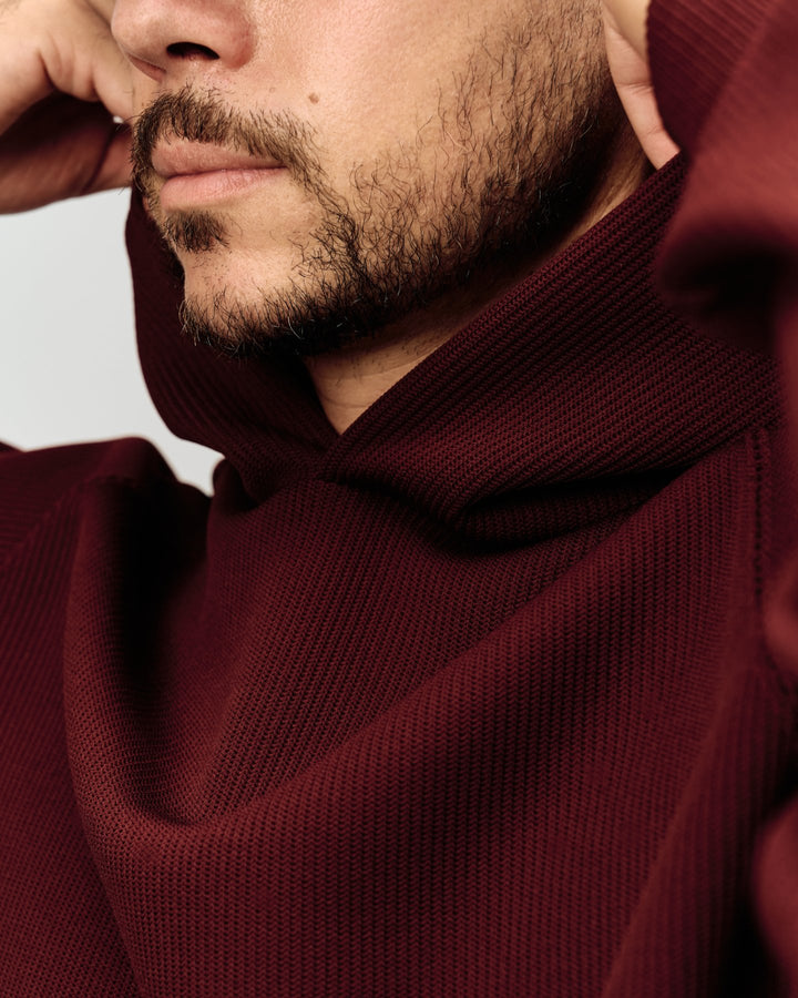 DVG KNIT HOODIE 075764703-BURGUNDY