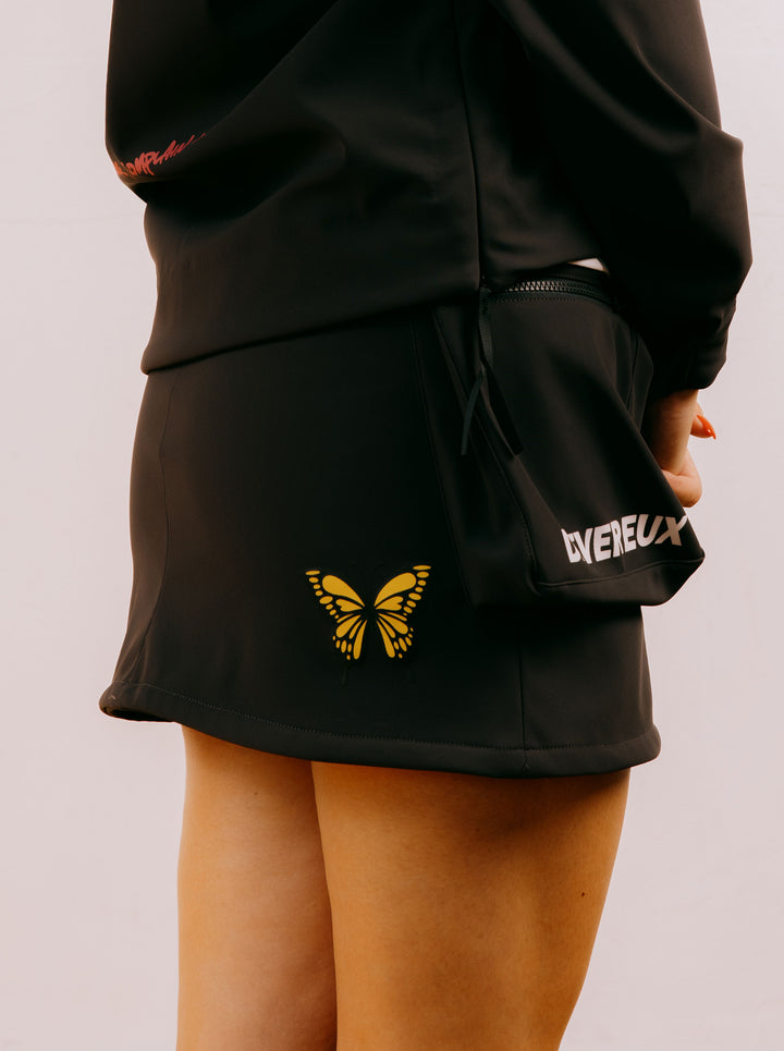 WOMEN  三層フリース フロントジップスカート 763474476-CHARCOAL