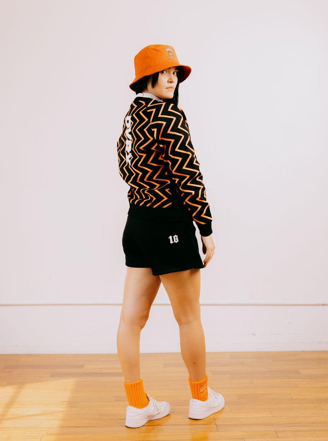 WOMEN 16G Goblin Lining Knit Crew Neck 763474774-ORANGE