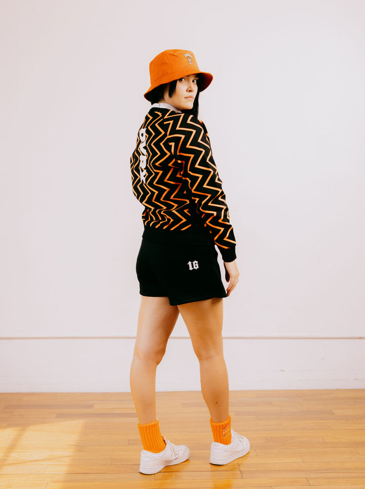 WOMEN 16G Goblin Lining Knit Crew Neck 763474774-ORANGE