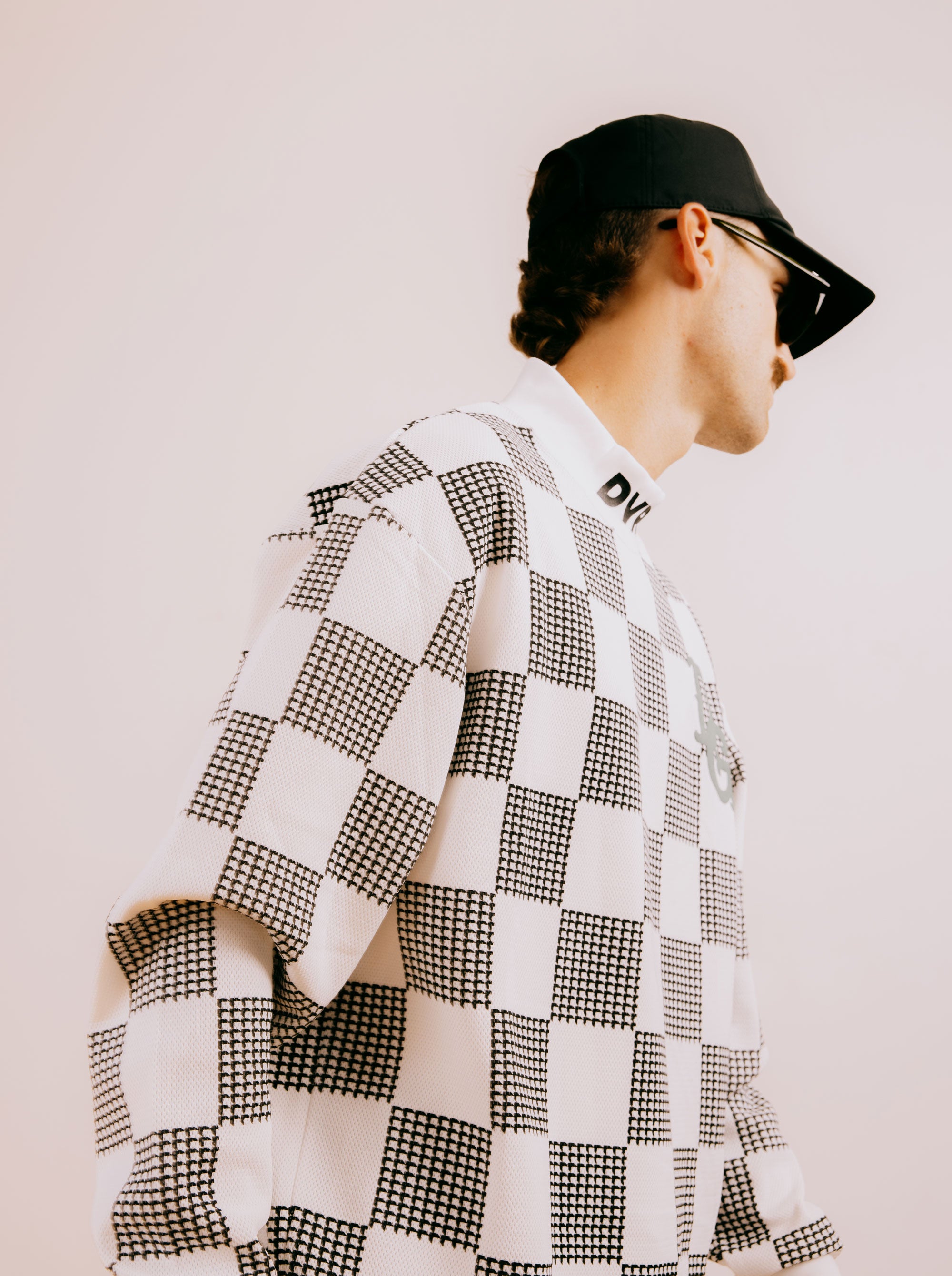 Back 9 Checkerモックネック 763474014-WHITE