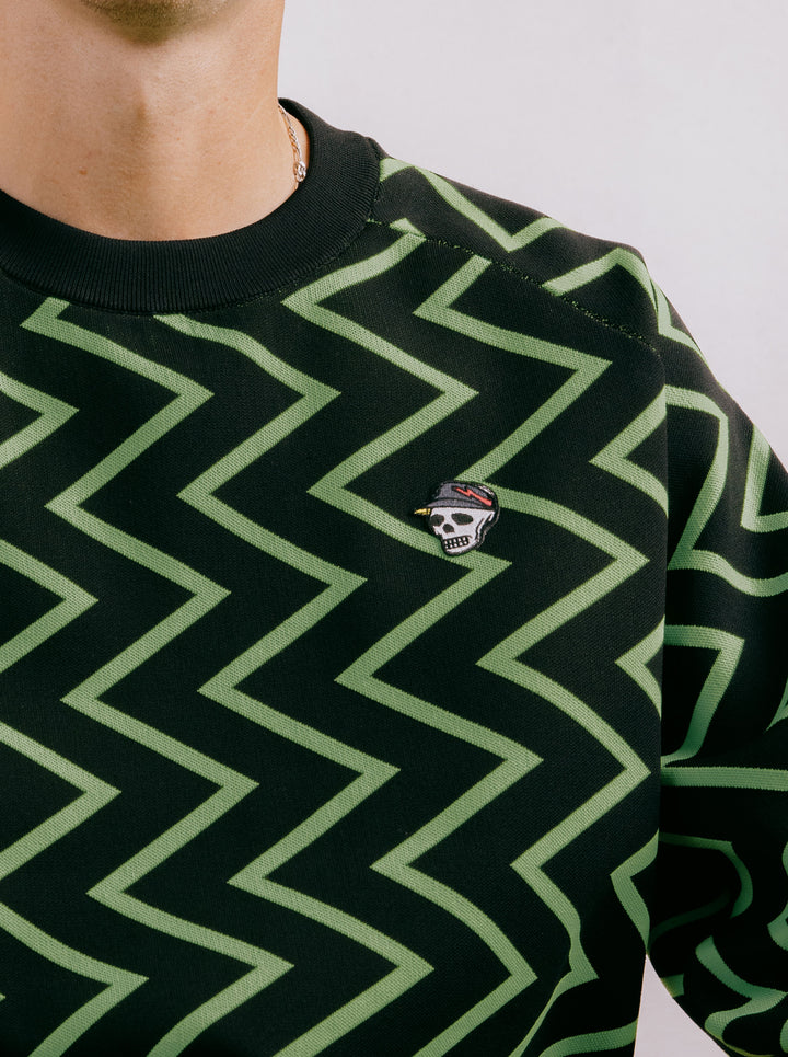 16G Goblin Lining Knit Crew Neck 763474706-GREEN