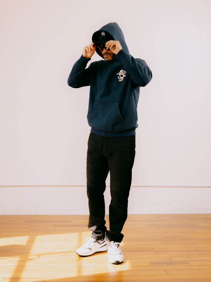 Icon SkullパッチHoodie 763474018-D/BLUE