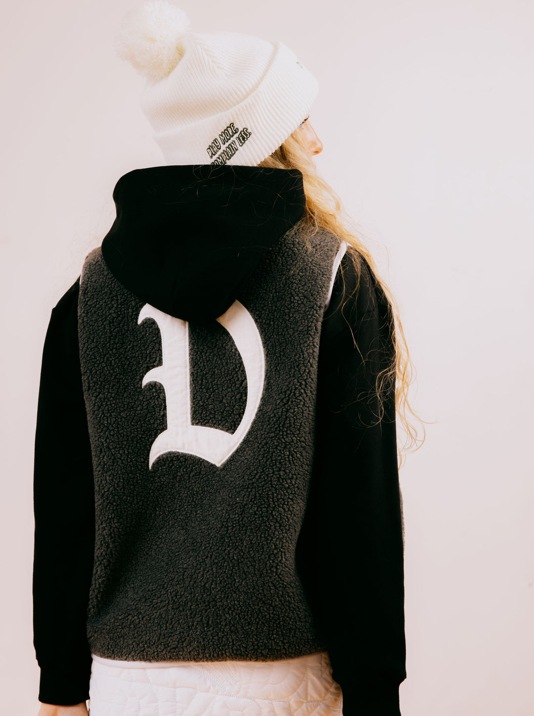 WOMEN Highly AshビンテージシープボアFull Zip VEST 763474176-CHARCOAL