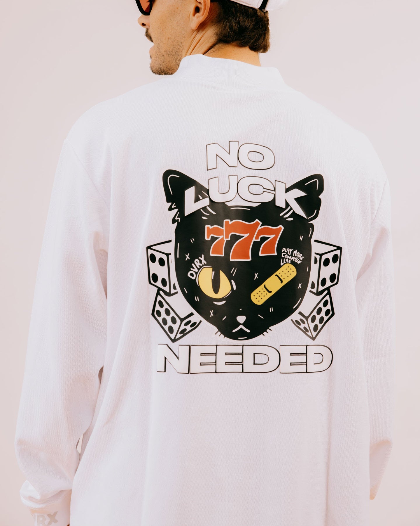No Luck Needed Mock Neck L/S 763474016-WHITE