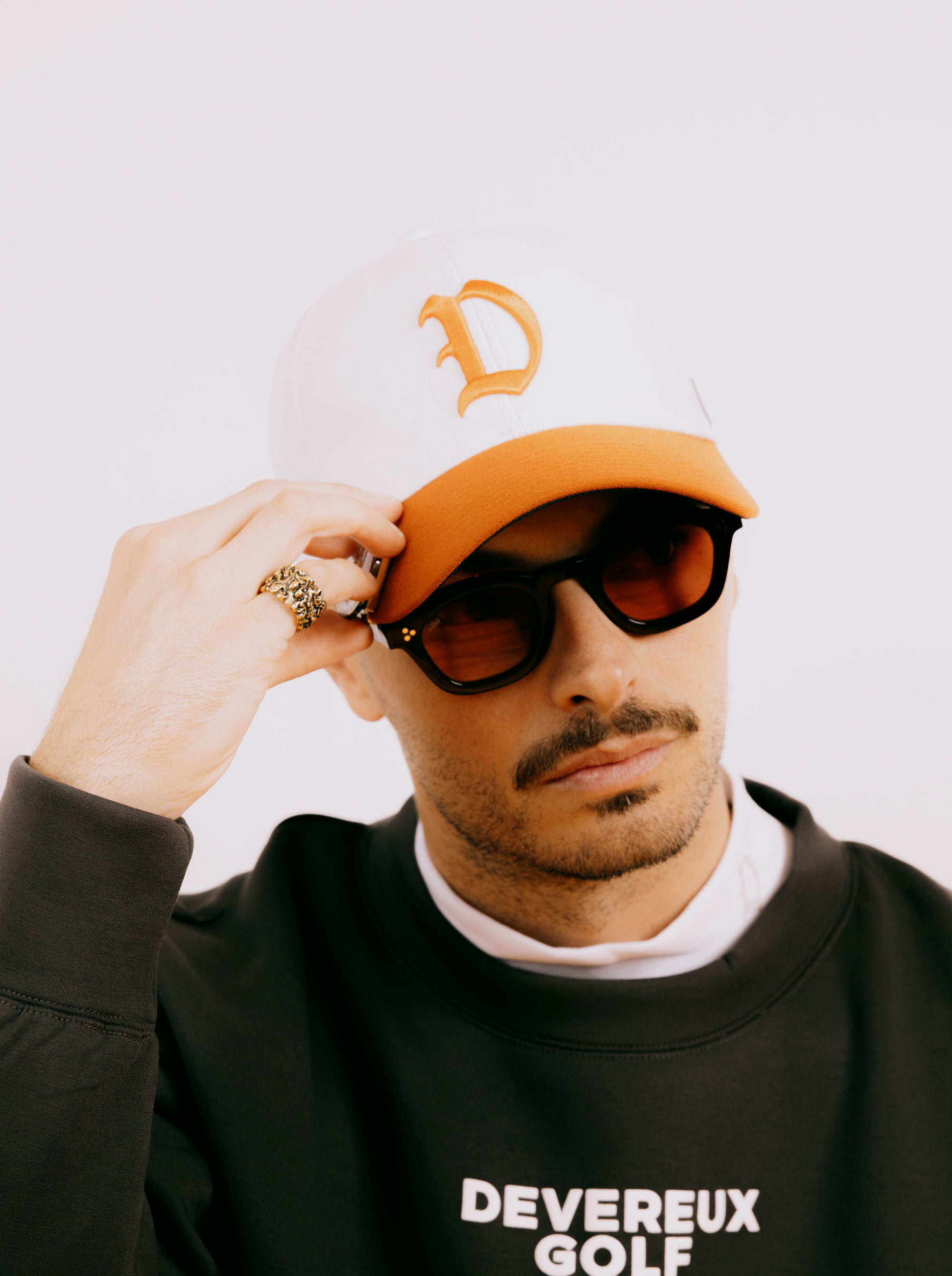 DVRX D Logo Cap 763474813-WHITE/ORANGE