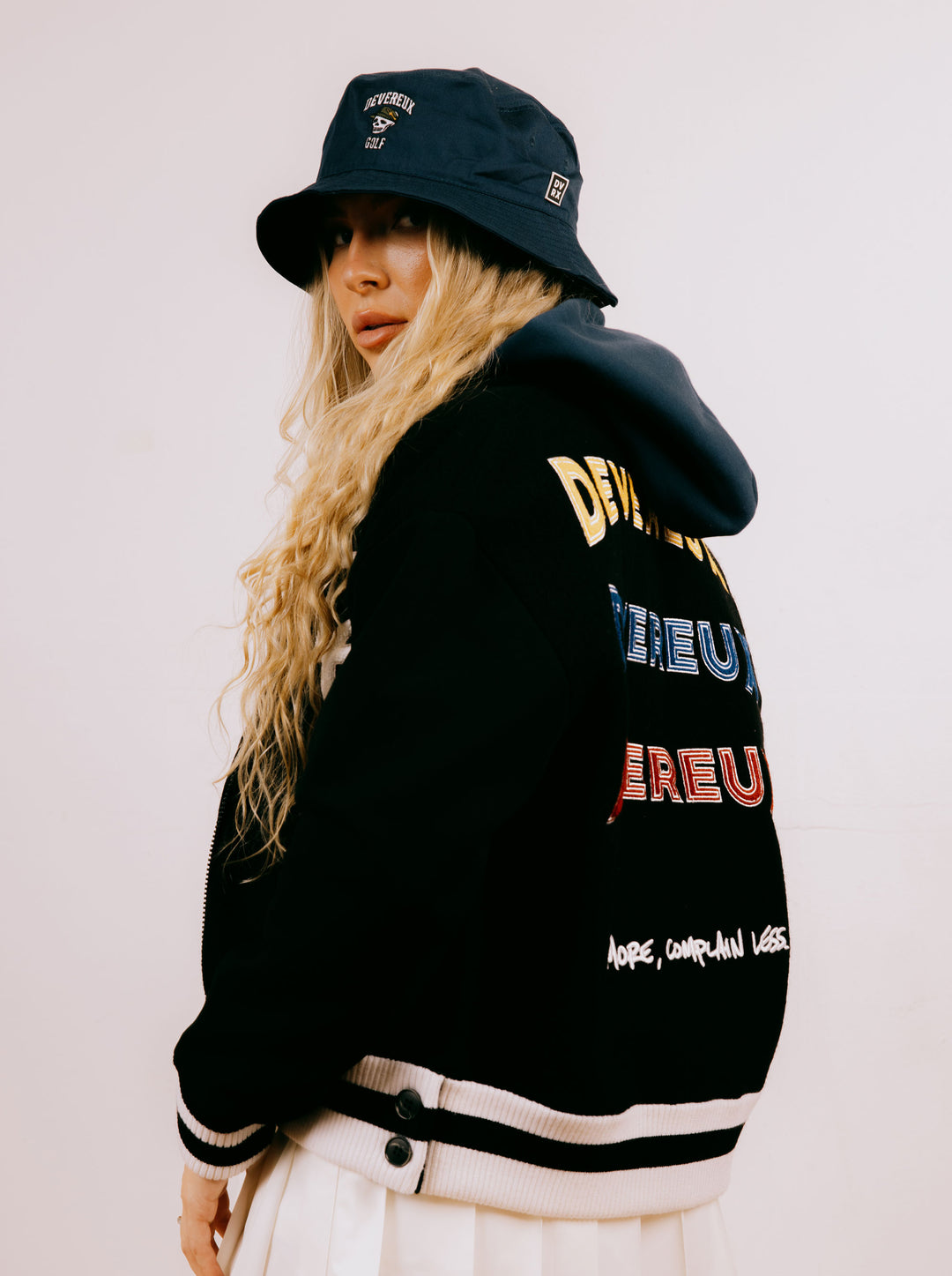 WOMEN Devereux Washed Wool Full Zip JK 763474179-BLACK