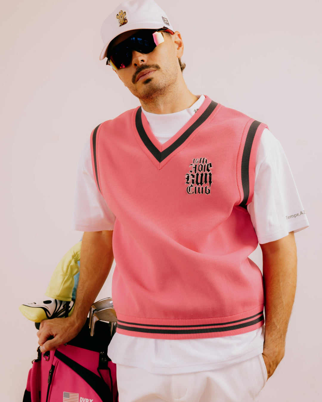 16th Hole Run Club Vネックベスト 763474703 PINK