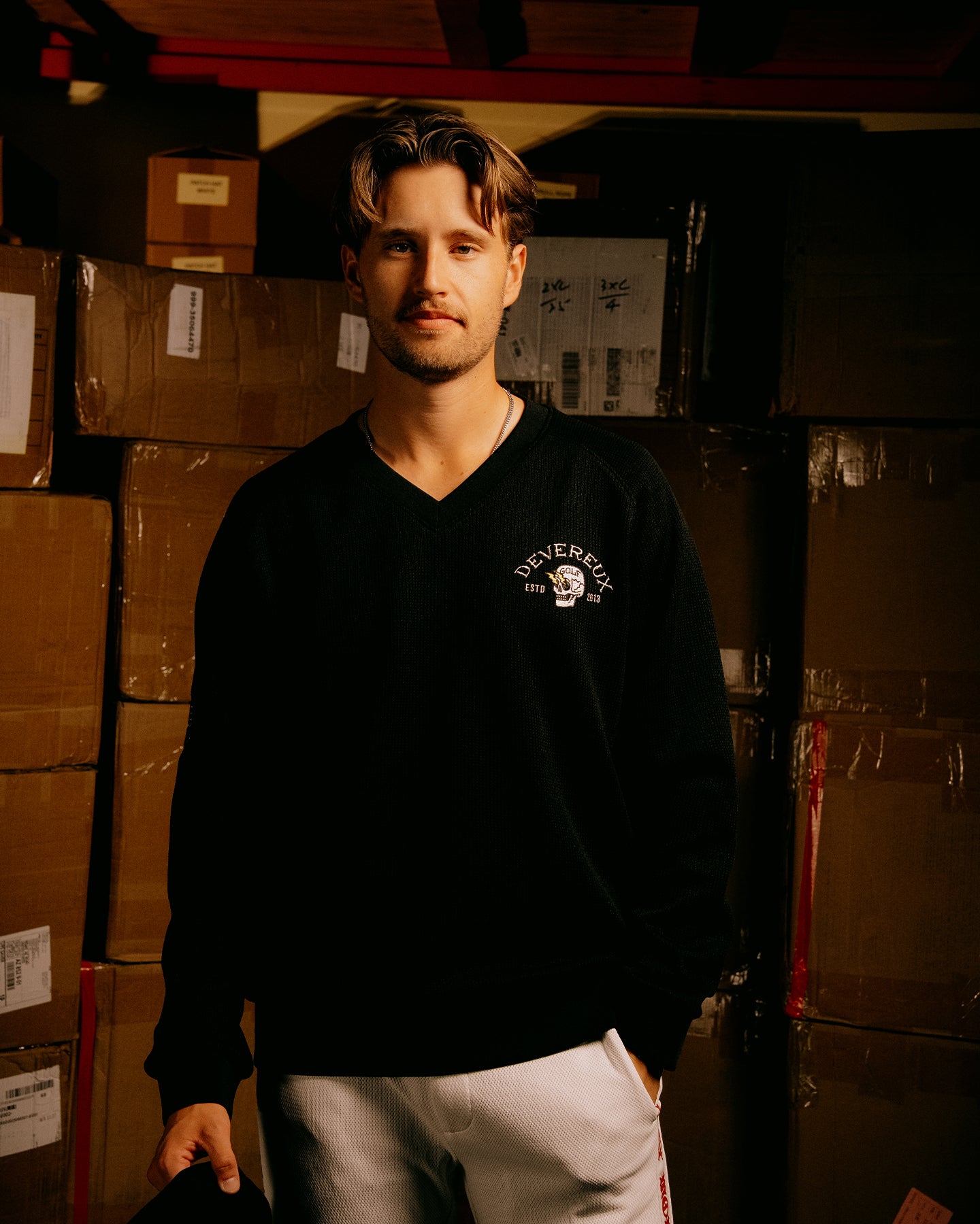 ショッカースカルクォーターゲージ 裏付きプルオーバー 075754015-BLACK