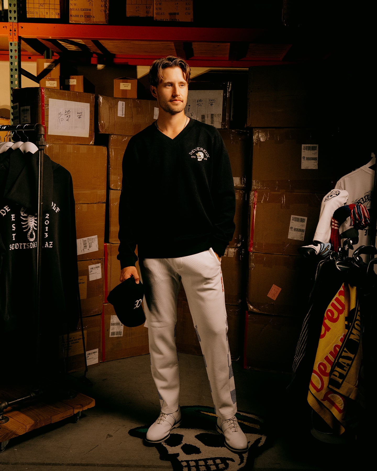 ショッカースカルクォーターゲージ 裏付きプルオーバー 075754015-BLACK