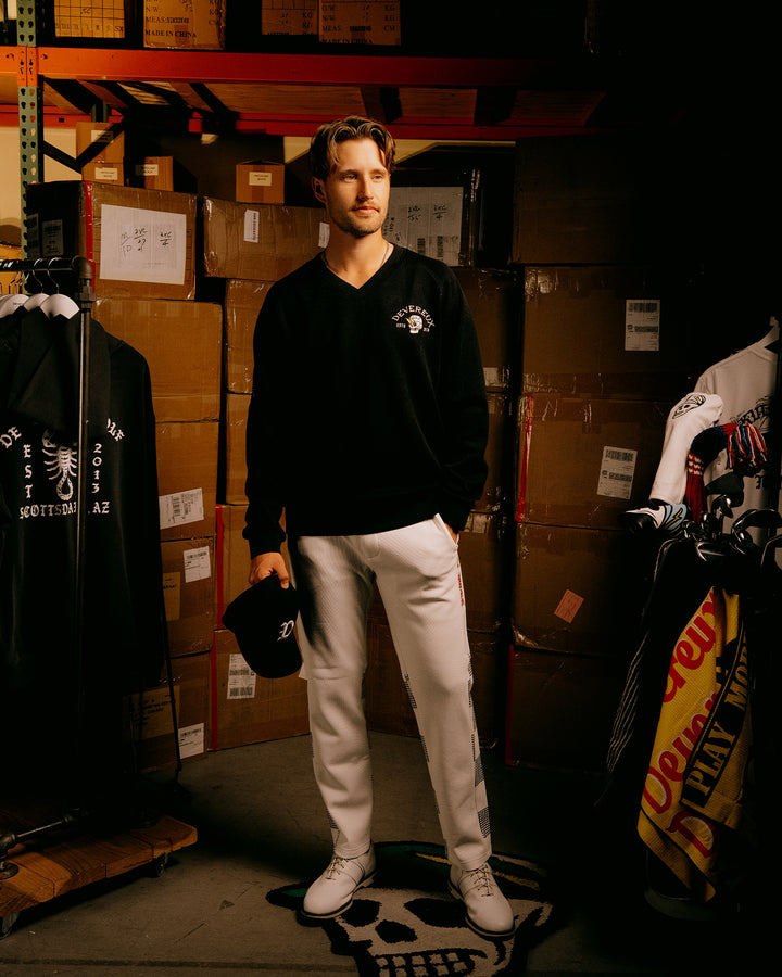 ショッカースカルクォーターゲージ 裏付きプルオーバー 075754015-BLACK