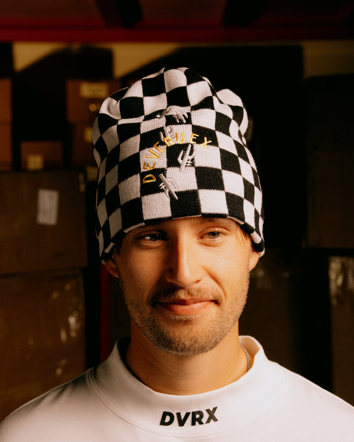 チェッカーフラッグカクタスビーニー 075754806-BLACK