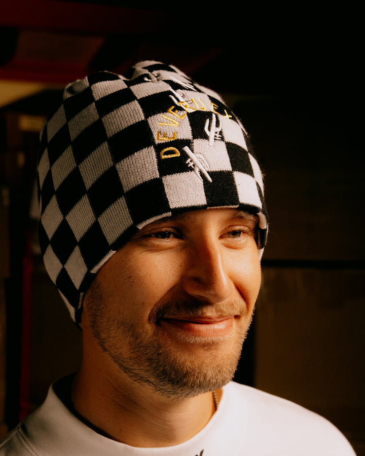 チェッカーフラッグカクタスビーニー 075754806-BLACK