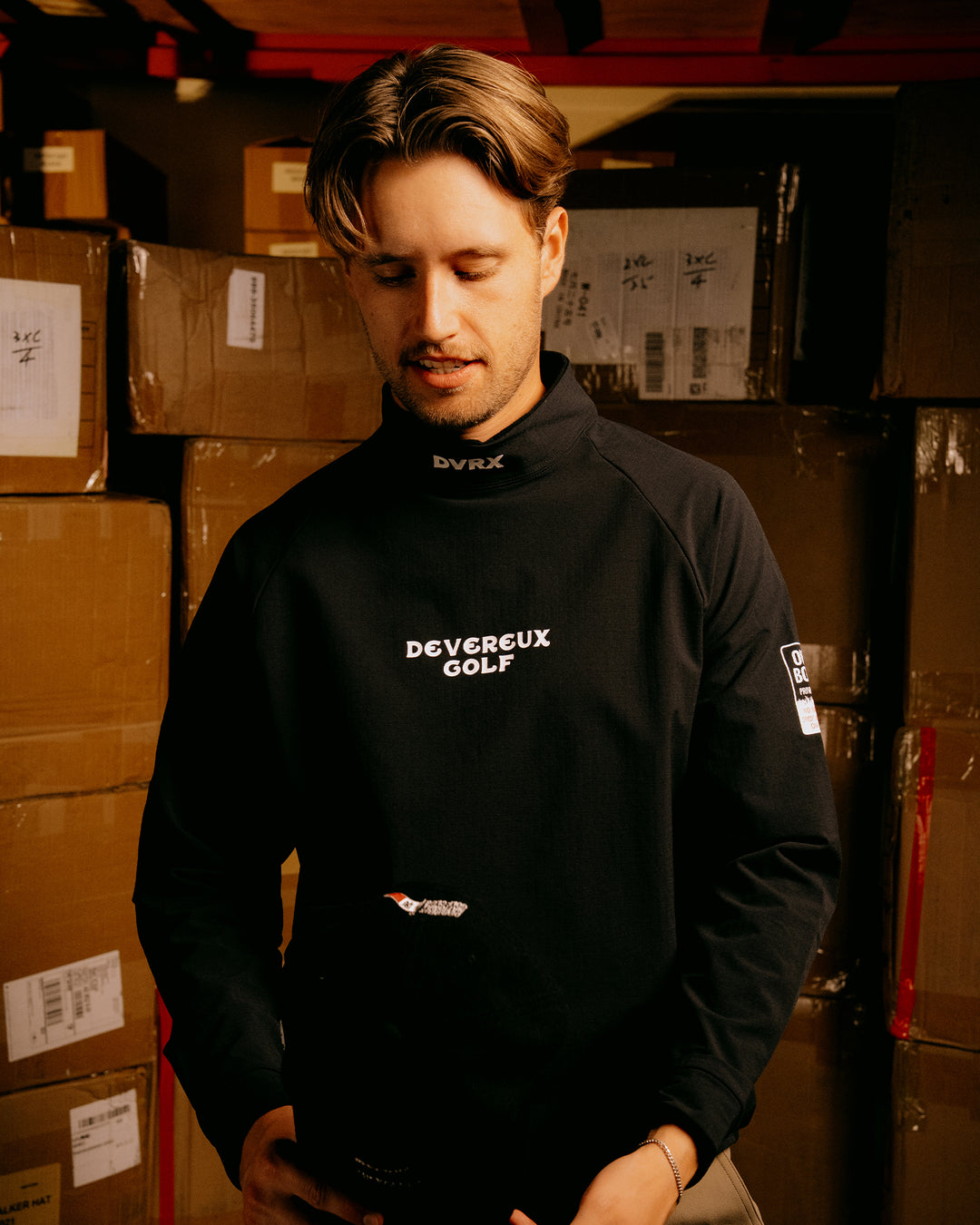 Out of bounds バックフリースモック ロングスリーブ 075754018-BLACK