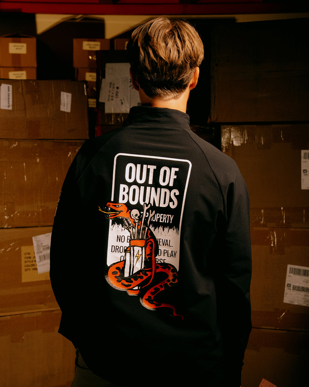 Out of bounds バックフリースモック ロングスリーブ 075754018-BLACK