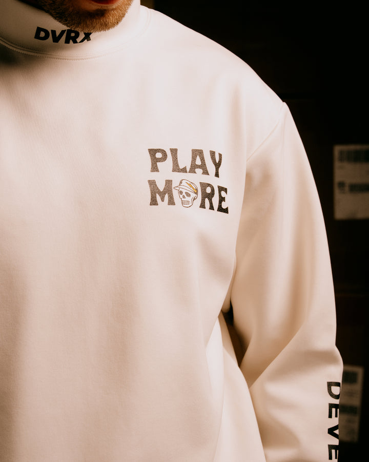 Stinger fitted リブモック ロングスリーブ 075754012-WHITE